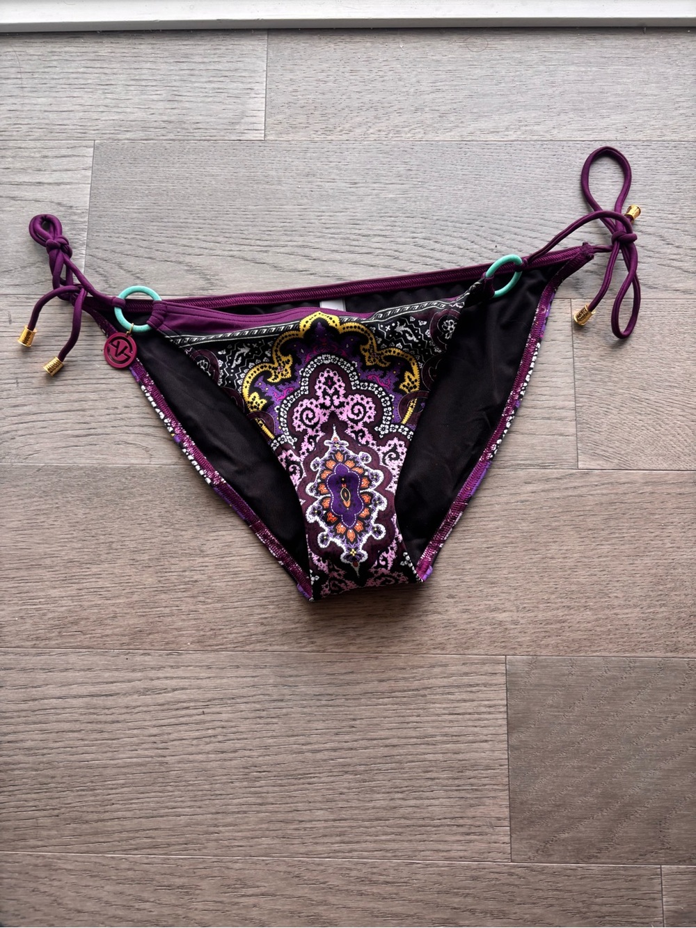 Victoria's Secret Purple Paisley Side-Tie Bikini Bottom